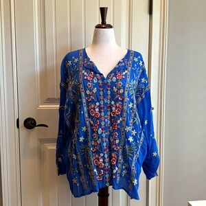 Johnny Was Garden Stripe Blouse